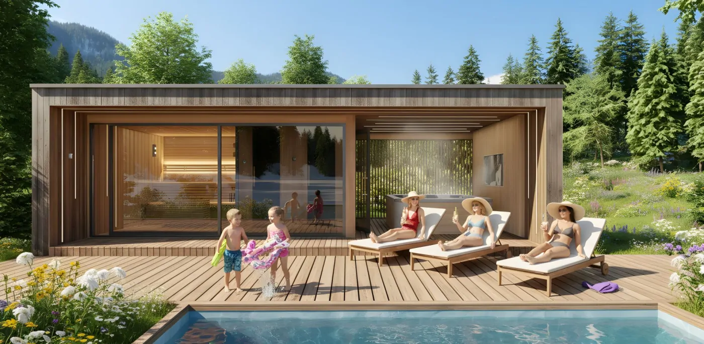 Vonkajší wellness pavilón