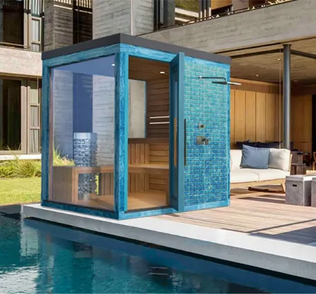 iSauna Color Family – Vonkajšia kombinovaná sauna so soľnou stenou a sprchou