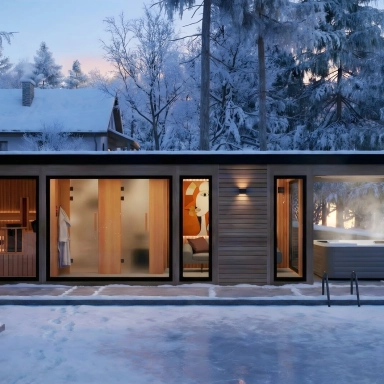 Luxusná sauna v zime Luxusná sauna v zime