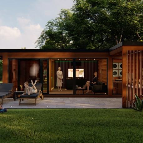 Záhradná sauna - moderný saunový domček na mieru